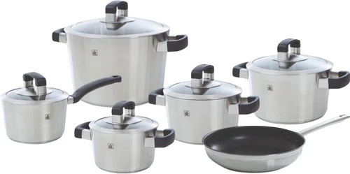 BK Conical Cool Glas Pannenset 5-delig + Koekenpan 24 Cm 1 BK Conical Cool Glas Pannenset 5-delig + Koekenpan 24 Cm