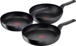 Tefal Hard Titanium Pro Koekenpannenset 24 + 28 Cm + Wokpan 28 Cm
