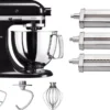 KitchenAid Artisan Mixer 5KSM125 Onyx Zwart + Pastaroller En -snijderset (3-delig)