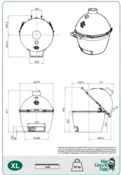 Big Green Egg XL Compleet -Pannen- Kokers Winkel 979593